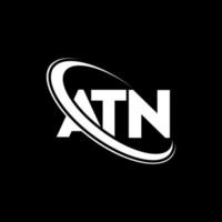 atn logotyp. atn brev. atn brev logotyp design. initialer atn logotyp länkad med cirkel och versaler monogram logotyp. atn typografi för teknik, företag och fastighetsmärke. vektor