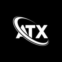 atx logotyp. atx brev. atx bokstavslogotypdesign. initialer atx logotyp länkad med cirkel och versaler monogram logotyp. atx typografi för teknik, företag och fastighetsmärke. vektor