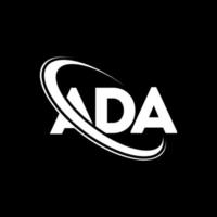 ada-Logo. ein Brief. ada-Brief-Logo-Design. Initialen Ada-Logo verbunden mit Kreis und Monogramm-Logo in Großbuchstaben. ada-typografie für technologie-, geschäfts- und immobilienmarke. vektor