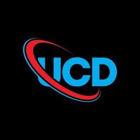 ucd-Logo. ucd-Brief. ucd-Buchstaben-Logo-Design. Initialen-UCD-Logo, verbunden mit Kreis und Monogramm-Logo in Großbuchstaben. ucd-typografie für technologie-, geschäfts- und immobilienmarke. vektor