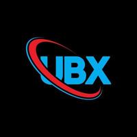 ubx-Logo. ubx-Brief. ubx-Buchstaben-Logo-Design. Initialen ubx-Logo, verbunden mit Kreis und Monogramm-Logo in Großbuchstaben. ubx-Typografie für Technologie-, Geschäfts- und Immobilienmarke. vektor