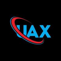 uax-Logo. UAX-Brief. uax-Buchstaben-Logo-Design. UAX-Logo mit Initialen, verbunden mit einem Kreis und einem Monogramm-Logo in Großbuchstaben. uax-typografie für technologie-, geschäfts- und immobilienmarke. vektor