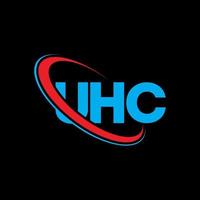 uhc-Logo. äh brief. uhc-Brief-Logo-Design. Initialen uhc-Logo verbunden mit Kreis und Monogramm-Logo in Großbuchstaben. uhc-typografie für technologie-, geschäfts- und immobilienmarke. vektor