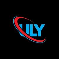 Uly-Logo. Juli Brief. Uly Brief Logo-Design. Initialen Uly-Logo, verbunden mit Kreis und Monogramm-Logo in Großbuchstaben. Uly Typografie für Technologie-, Geschäfts- und Immobilienmarke. vektor