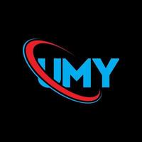 umy logotyp. umy brev. umy brev logotyp design. initialer umy logotyp länkad med cirkel och versaler monogram logotyp. umy typografi för teknik, affärs- och fastighetsmärke. vektor