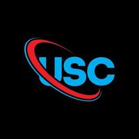 USC-Logo. usc-Brief. Usc-Brief-Logo-Design. Initialen USC-Logo verbunden mit Kreis und Monogramm-Logo in Großbuchstaben. usc-typografie für technologie-, geschäfts- und immobilienmarke. vektor