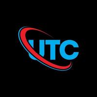 utc-Logo. utc-Brief. UTC-Brief-Logo-Design. Initialen UTC-Logo verbunden mit Kreis und Monogramm-Logo in Großbuchstaben. utc-typografie für technologie-, geschäfts- und immobilienmarke. vektor