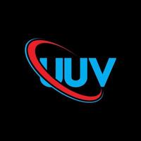 uuv-Logo. uuv-Brief. uuv-Buchstaben-Logo-Design. Initialen uuv-Logo verbunden mit Kreis und Monogramm-Logo in Großbuchstaben. uuv-typografie für technologie-, geschäfts- und immobilienmarke. vektor