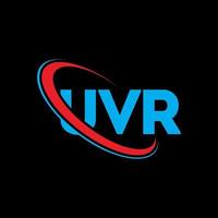 uvr logotyp. uvr brev. uvr bokstavslogotypdesign. initialer uvr logotyp länkad med cirkel och versaler monogram logotyp. uvr typografi för teknik, företag och fastighetsmärke. vektor