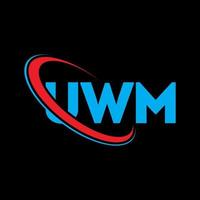 uwm-Logo. uwm brief. uwm-Brief-Logo-Design. uwm-Logo mit Initialen, verbunden mit einem Kreis und einem Monogramm-Logo in Großbuchstaben. uwm-Typografie für Technologie-, Geschäfts- und Immobilienmarke. vektor