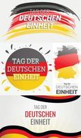 glad deutschen einheit banner set, handritad stil vektor