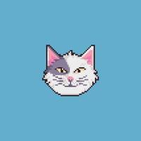 vektor pixel konst katt huvud tecknad illustration