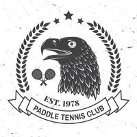 paddeltennismärke, emblem eller skylt. vektor illustration.