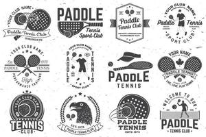 Set von Paddle-Tennis-Abzeichen, Emblem oder Zeichen. Vektor-Illustration. konzept für hemd, druck, stempel oder t-stück. vektor