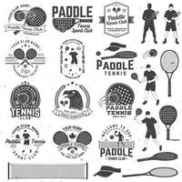 Set von Paddle-Tennis-Abzeichen, Emblem oder Zeichen. Vektor-Illustration. konzept für hemd, druck, stempel oder t-stück. vektor