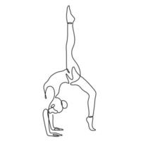 kvinna i yogaställning balanserande vektor