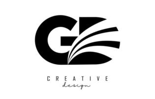 kreativa svarta bokstäver gd gd-logotyp med ledande linjer och vägkonceptdesign. bokstäver med geometrisk design. vektor