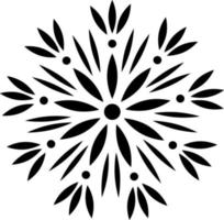 eine stilisierte blühende Blume an einem kurzen Stiel ohne Blätter in schwarzen Linien auf weißem Hintergrund vektor