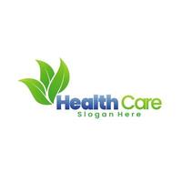 grünes Blatt-Logo-Vektordesign für Medizin oder Firmenlogo, Gesundheitswesen, mit Farbverlauf vektor