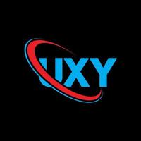 uxy-Logo. ux Brief. uxy-Buchstaben-Logo-Design. Initialen uxy-Logo verbunden mit Kreis und Monogramm-Logo in Großbuchstaben. uxy typografie für technologie-, geschäfts- und immobilienmarke. vektor