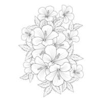 rose of sharon blomma doodle line art målarbok sida av vektor grafisk design