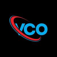 vco logotyp. vco brev. vco bokstavslogotypdesign. initialer vco logotyp länkad med cirkel och versaler monogram logotyp. vco typografi för teknik, företag och fastighetsmärke. vektor