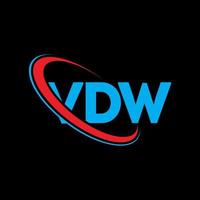 vdw-Logo. vdw brief. Vdw-Brief-Logo-Design. Initialen vdw-Logo verbunden mit Kreis und Monogramm-Logo in Großbuchstaben. vdw typografie für technik-, business- und immobilienmarke. vektor