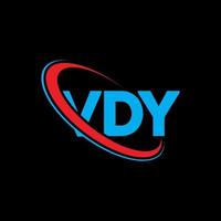 vdy-Logo. vdy brief. vdy-Brief-Logo-Design. Initialen vdy-Logo verbunden mit Kreis und Monogramm-Logo in Großbuchstaben. vdy-typografie für technologie-, geschäfts- und immobilienmarke. vektor