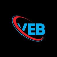 veb-Logo. veb Brief. veb-Buchstaben-Logo-Design. Initialen veb-Logo verbunden mit Kreis und Monogramm-Logo in Großbuchstaben. veb Typografie für Technologie-, Geschäfts- und Immobilienmarke. vektor