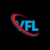 vfl logotyp. vfl brev. vfl bokstavslogotypdesign. initialer vfl logotyp länkad med cirkel och versaler monogram logotyp. vfl typografi för teknik, företag och fastighetsmärke. vektor