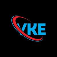 vke-Logo. vke Brief. VKE-Brief-Logo-Design. Initialen vke-Logo verbunden mit Kreis und Monogramm-Logo in Großbuchstaben. vke Typografie für Technologie-, Geschäfts- und Immobilienmarke. vektor