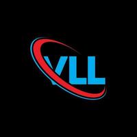 vll-Logo. vll Brief. Vll-Brief-Logo-Design. Initialen vll-Logo verbunden mit Kreis und Monogramm-Logo in Großbuchstaben. vll typografie für technologie-, geschäfts- und immobilienmarke. vektor