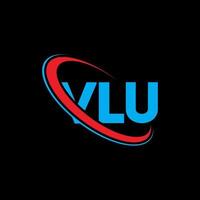 vlu-Logo. vlu-Brief. vlu-Buchstaben-Logo-Design. Initialen vlu-Logo verbunden mit Kreis und Monogramm-Logo in Großbuchstaben. vlu Typografie für Technologie-, Geschäfts- und Immobilienmarke. vektor