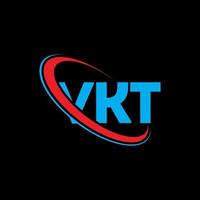 vkt-Logo. vkt-Brief. vkt-Buchstaben-Logo-Design. Initialen vkt-Logo verbunden mit Kreis und Monogramm-Logo in Großbuchstaben. vkt-Typografie für Technologie-, Geschäfts- und Immobilienmarke. vektor