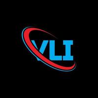 vli-Logo. vli-Brief. Vli-Brief-Logo-Design. Initialen vli-Logo verbunden mit Kreis und Monogramm-Logo in Großbuchstaben. vli-typografie für technologie-, geschäfts- und immobilienmarke. vektor