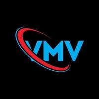 vmv logotyp. vmv brev. vmv brev logotyp design. initialer vmv logotyp länkad med cirkel och versaler monogram logotyp. vmv typografi för teknik, företag och fastighetsmärke. vektor