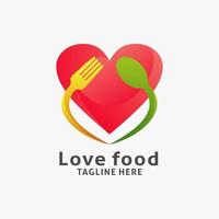 Liebe Food-Logo-Design vektor