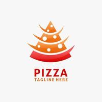 triangel pizza skivor logotyp design vektor