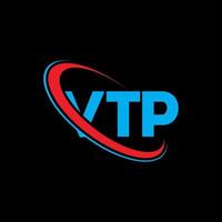 vtp logotyp. vtp brev. vtp brev logotyp design. initialer vtp logotyp länkad med cirkel och versaler monogram logotyp. vtp-typografi för teknik-, affärs- och fastighetsmärke. vektor