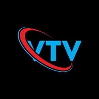 vtv-Logo. vtv brief. vtv-Buchstaben-Logo-Design. Initialen vtv-Logo verbunden mit Kreis und Monogramm-Logo in Großbuchstaben. vtv-Typografie für Technologie-, Business- und Immobilienmarke. vektor