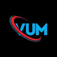 vum-Logo. Vum-Brief. Vum-Brief-Logo-Design. Initialen Vum-Logo verbunden mit Kreis und Monogramm-Logo in Großbuchstaben. vum typografie für technologie-, geschäfts- und immobilienmarke. vektor