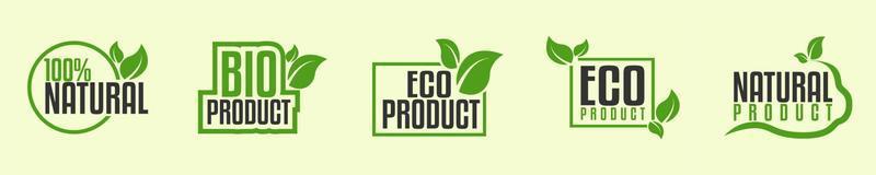 ekologisk mat, eko, vegan och naturlig produktikoner och element för matmarknad, e-handel, förpackning av ekologiska produkter, främjande av hälsosamt liv, restaurang. handritad vektor designelement