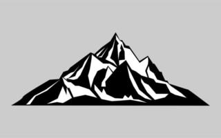 vektorillustration des berges, isolierte silhouettenelemente in reifem landschaftsweißem hintergrund, outdoor-symbole, schneeeisgipfel und dekorativ isolierter campingausflug klettern oder wandern. vektor