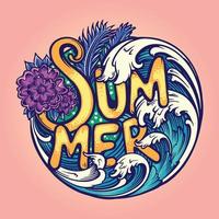 glad sommar tropisk strand semester illustrationer vektor