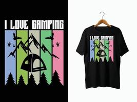 Camping-T-Shirt-Design. vektor