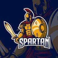 Spartanisches Maskottchen-Logo für E-Sport vektor