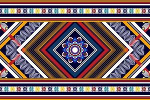 geometriska abstrakt ikat etniska sömlösa mönster design. aztec tyg matta mandala ornament textil dekorationer tapet. tribal boho infödda etniska kalkon traditionell broderi vektor bakgrund