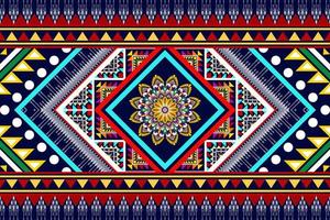 ikat ethnisches nahtloses musterdesign. aztekischer Stoff Teppich Mandala Ornamente Textildekorationen Tapete. Motiv tribal boho einheimischer Truthahn traditioneller Stickereivektor vektor