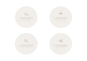 Satz von Cannabis-Logo-Banner oder Hanf-Label-Tag-Vektor vektor