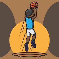 basketspelare ikonen gör jumpshoot vektor